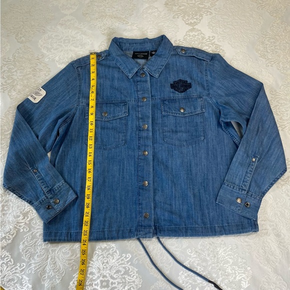 Harley-Davidson Division Chambray Anorak Jacket Denim Size Large NWT - Picture 10 of 13